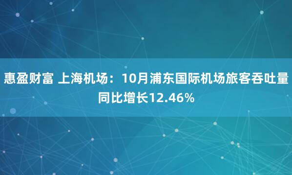 惠盈财富 上海机场:10月浦东国际机场旅客吞吐量同比增长12.46%
